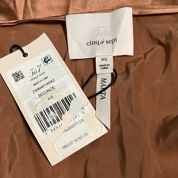 Cinq a Sept Marta Bronze Silk Tank - Sz XS - Picture 6 of 8